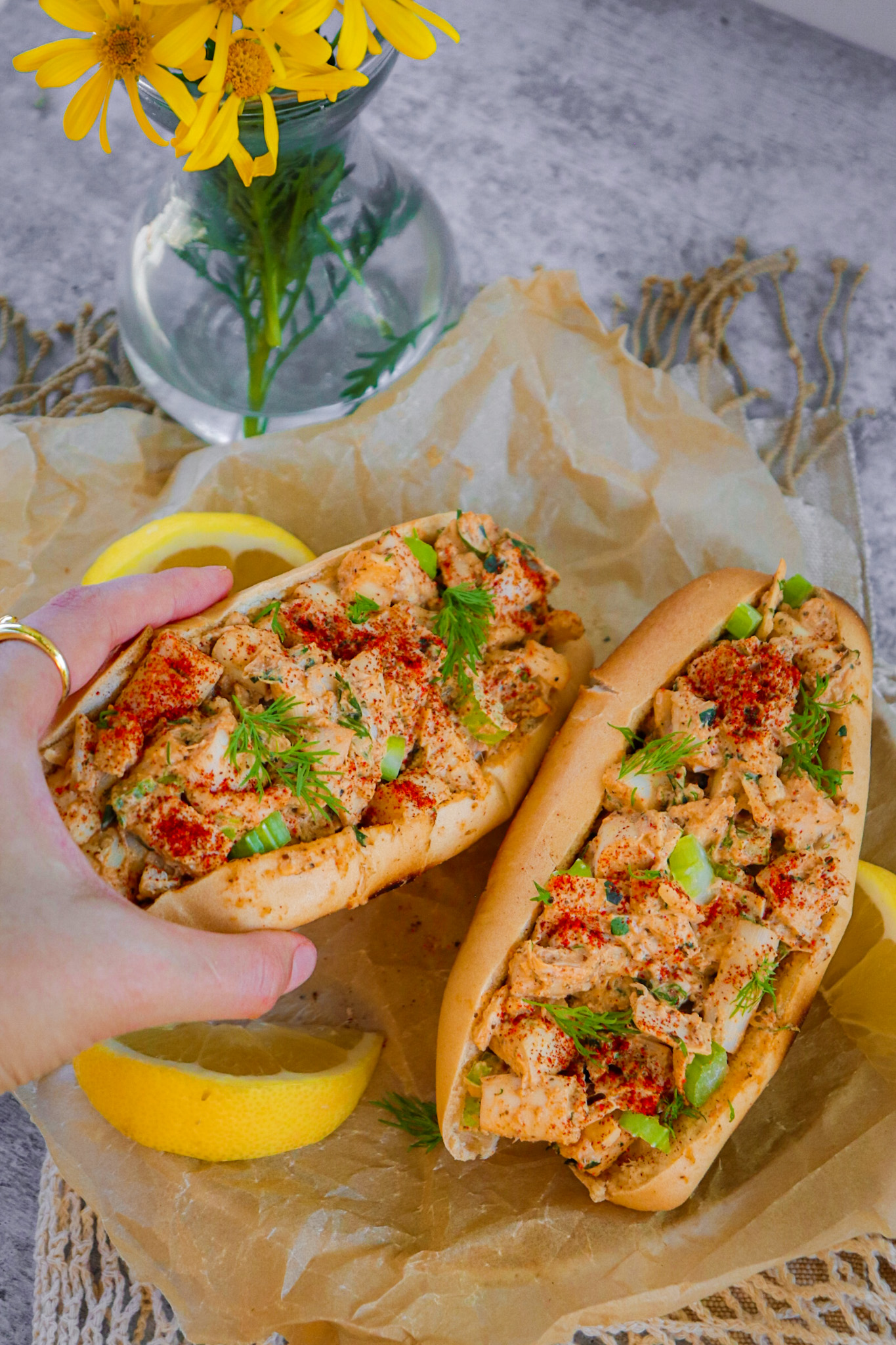 vegan lobster roll
