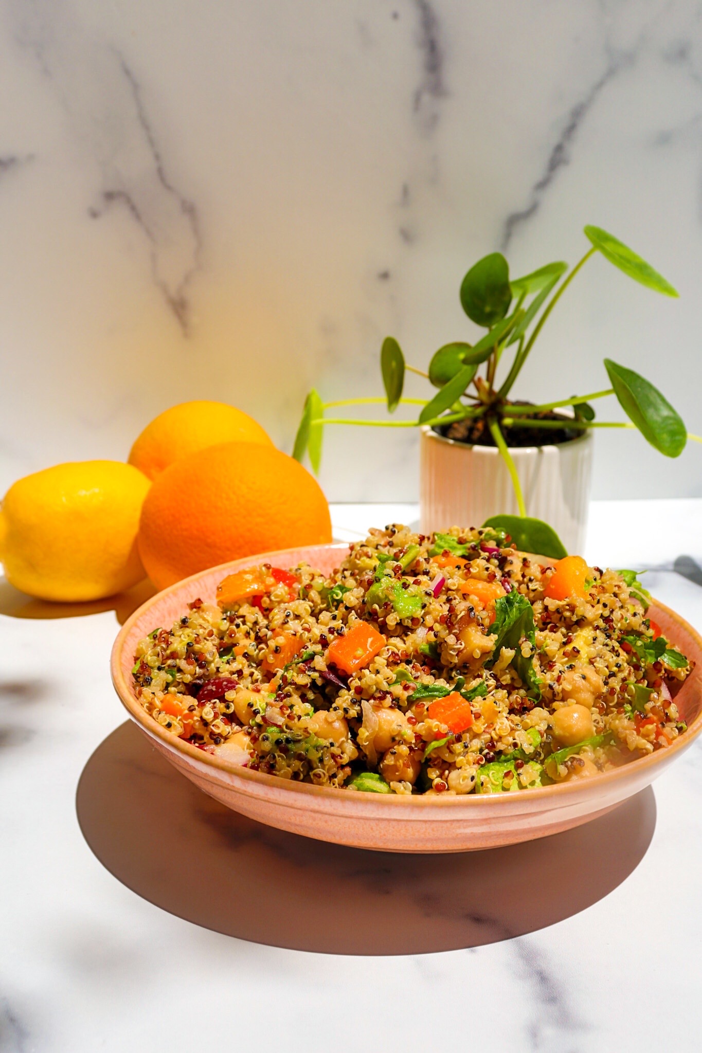 vegan rainbow quinoa salad