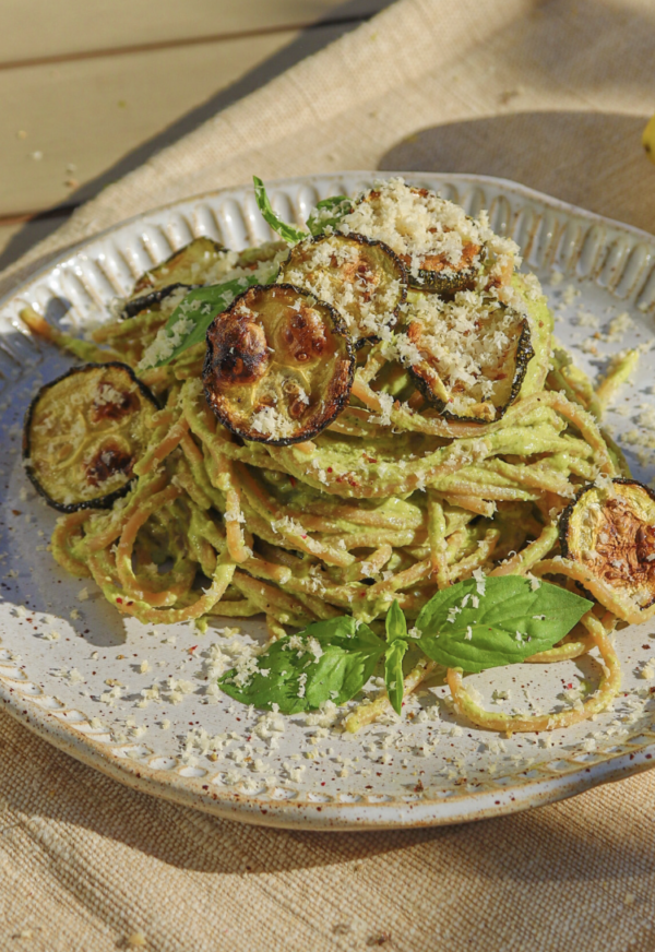 Creamy Zucchini Lemon Pasta Justine Cooks Vegan 4370