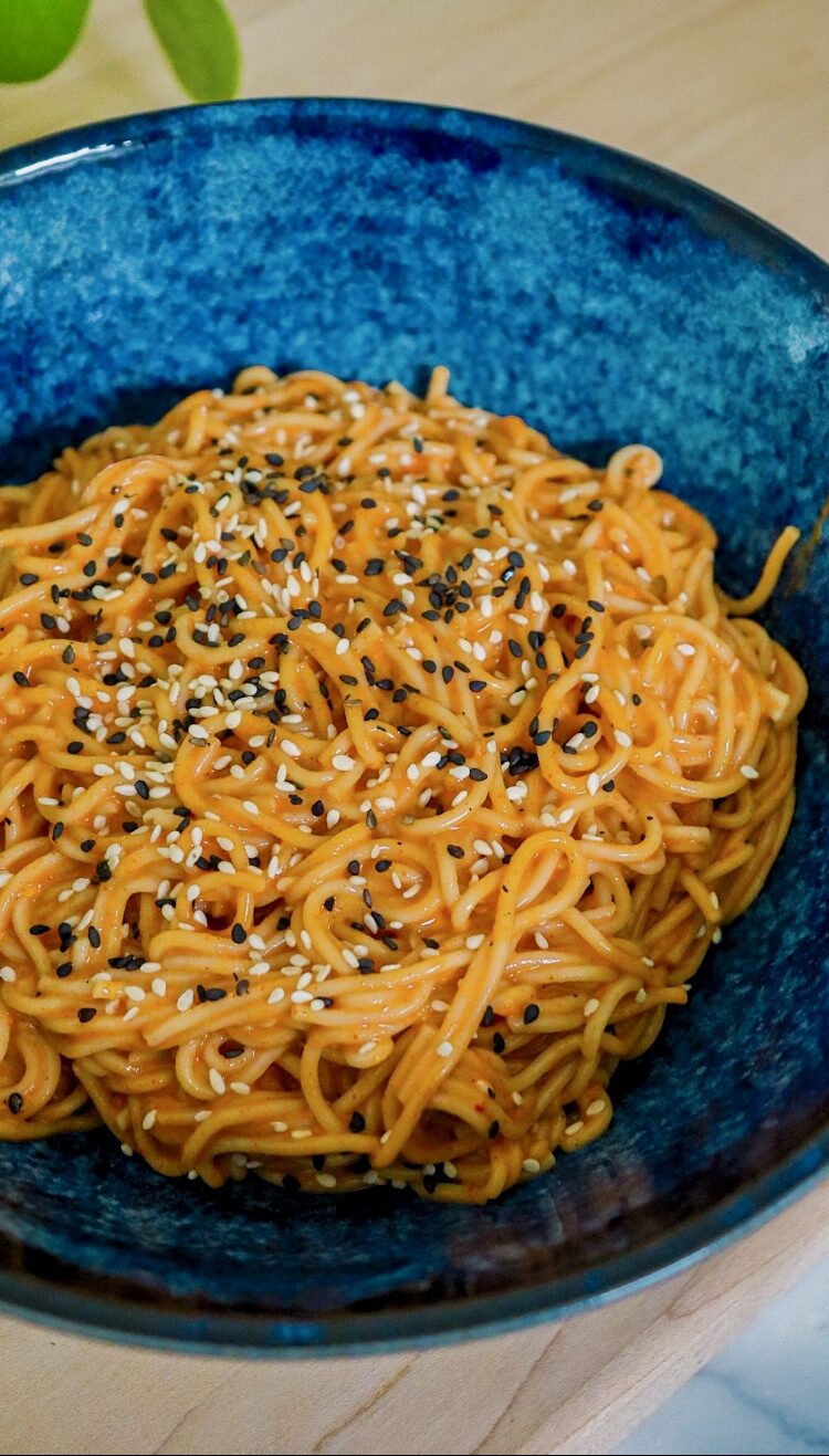 vegan gochujang tahini noodles 5 minutes
