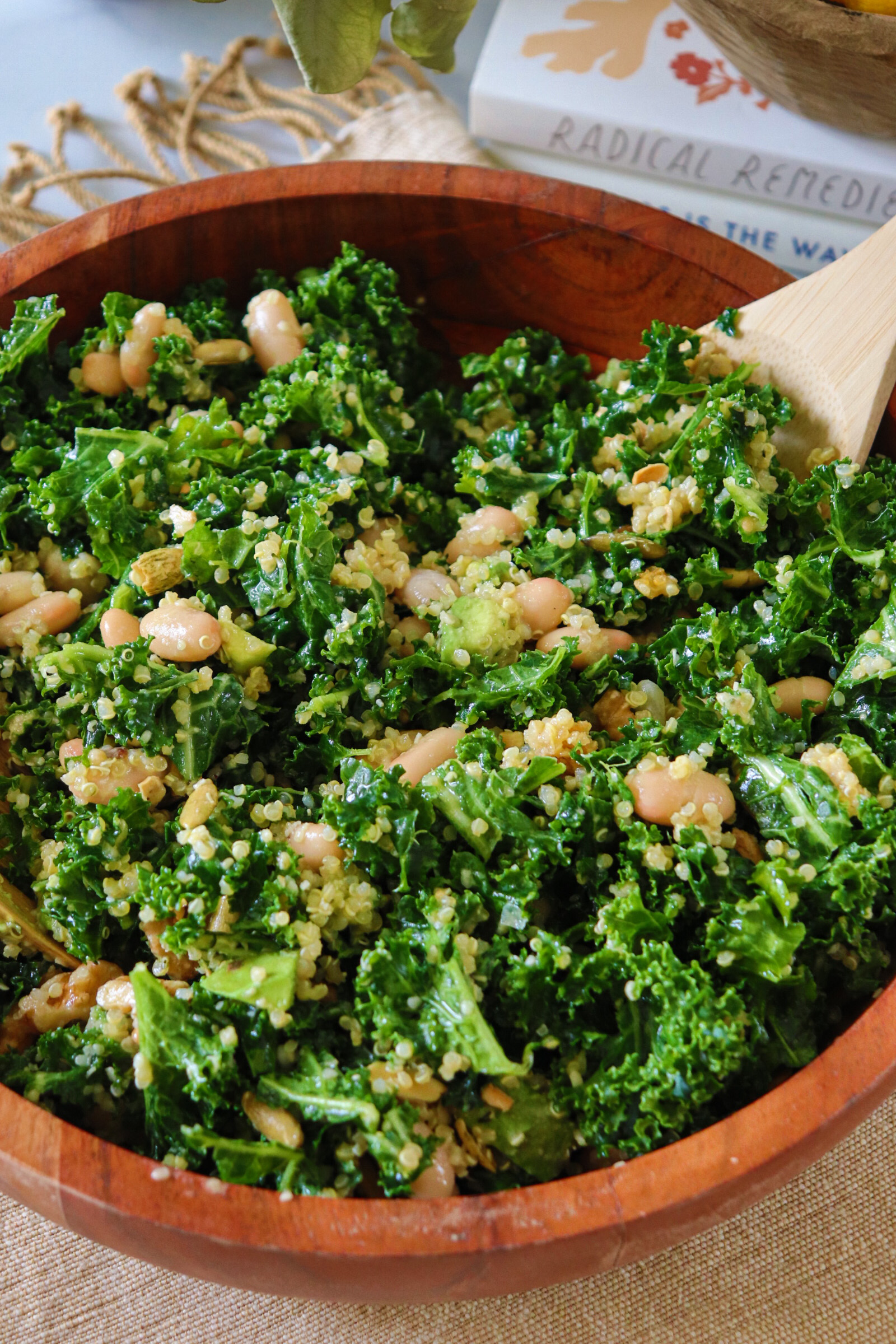 white bean kale quinoa salad