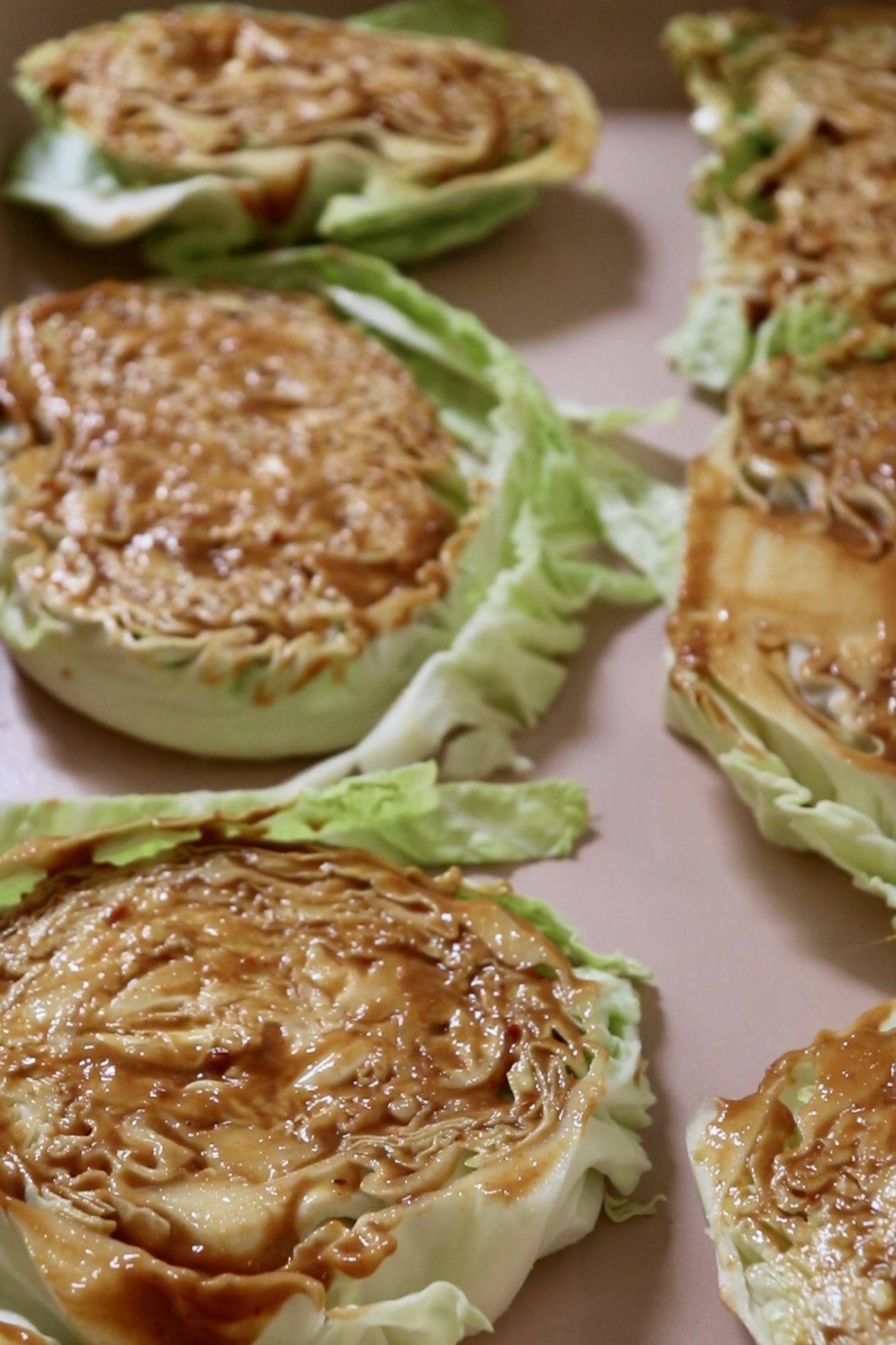 Roasted Cabbage Steaks with Savory Peanut Sauce (vegan & gluten free ...