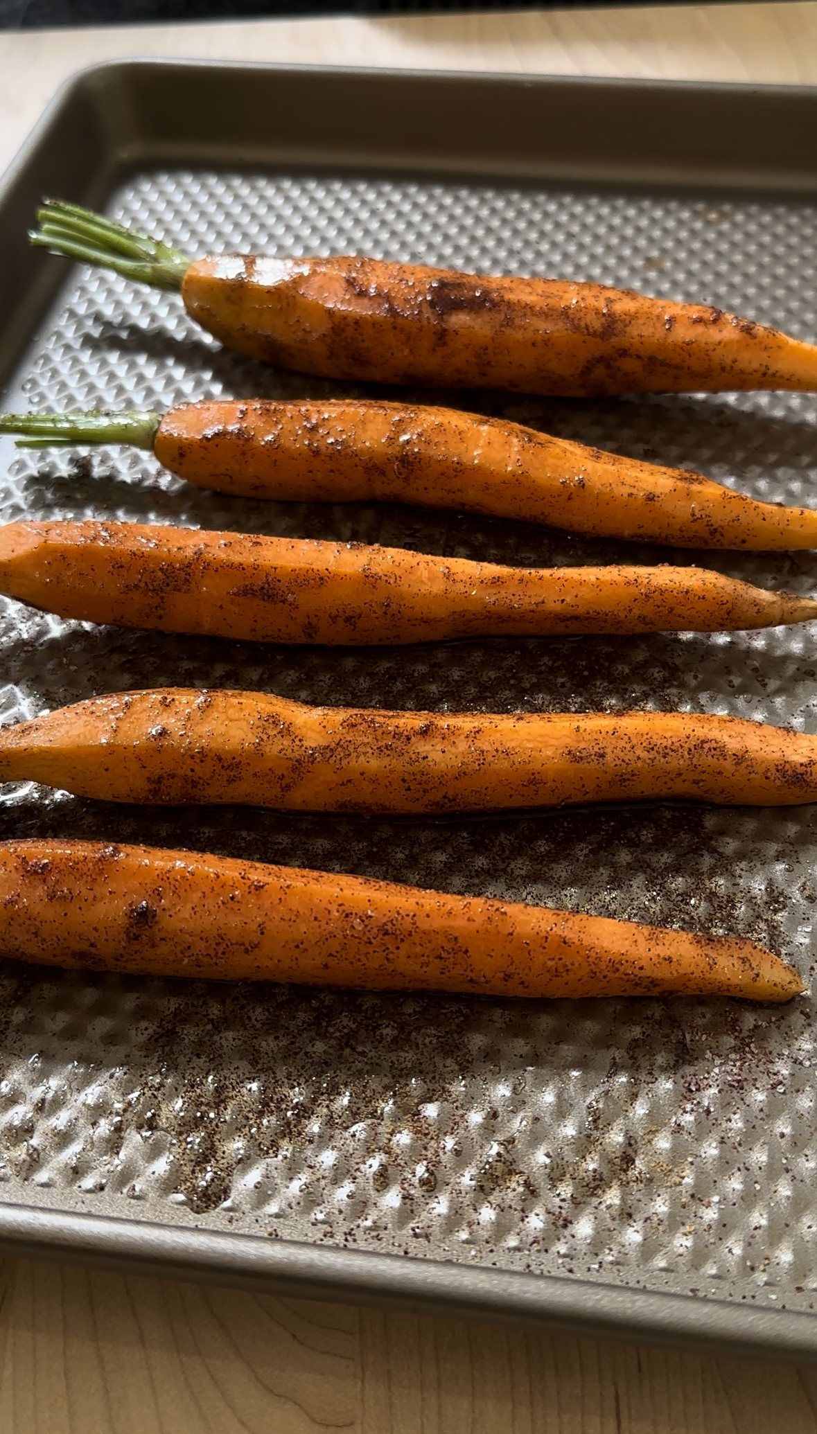 Sumac Roasted Carrots with White Bean Carrot Top Dip